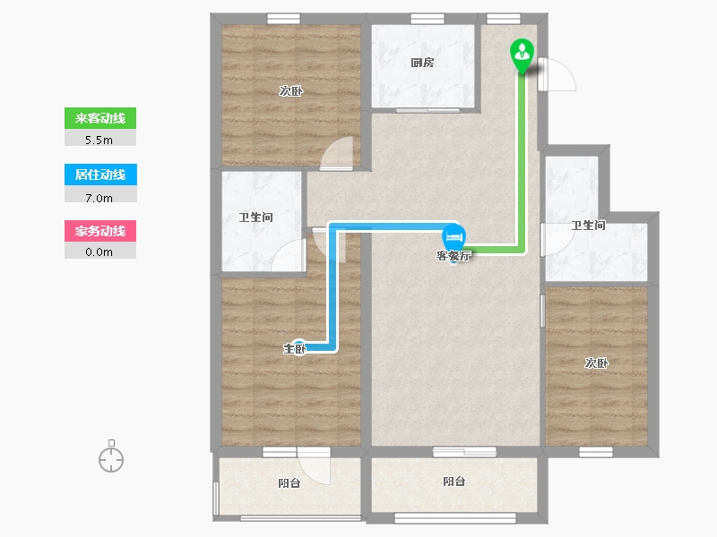 河北省-保定市-白石山居茂华园-89.60-户型库-动静线