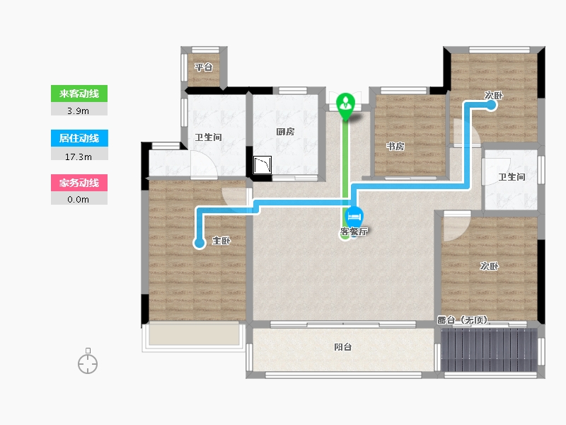 河南省-郑州市-金地滨河风华-122.50-户型库-动静线