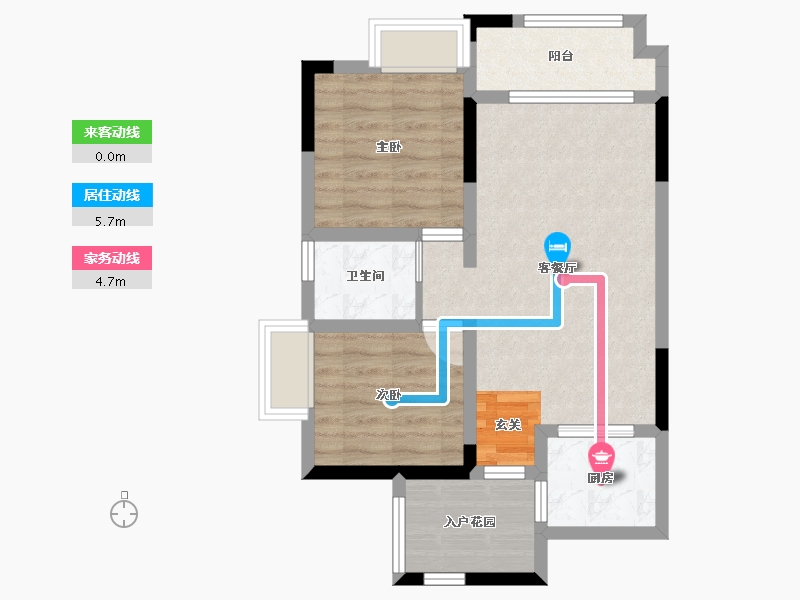 四川省-成都市-泰美蓝山小区-59.79-户型库-动静线