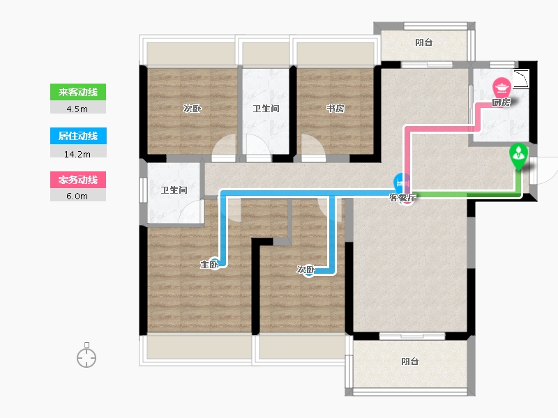 湖北省-孝感市-碧桂园桃源-98.01-户型库-动静线