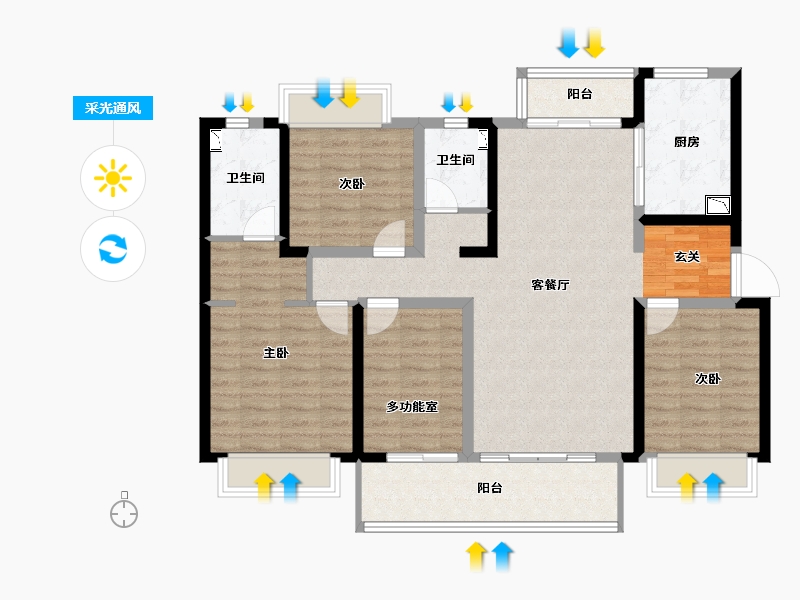 湖南省-长沙市-中国铁建湘语梅溪-110.00-户型库-采光通风