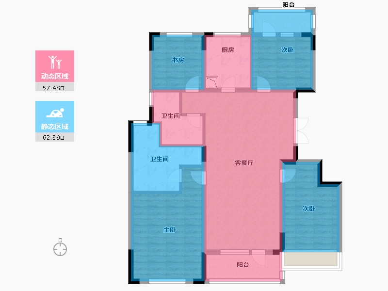 江苏省-无锡市-新力朗诗熙华府-106.39-户型库-动静分区