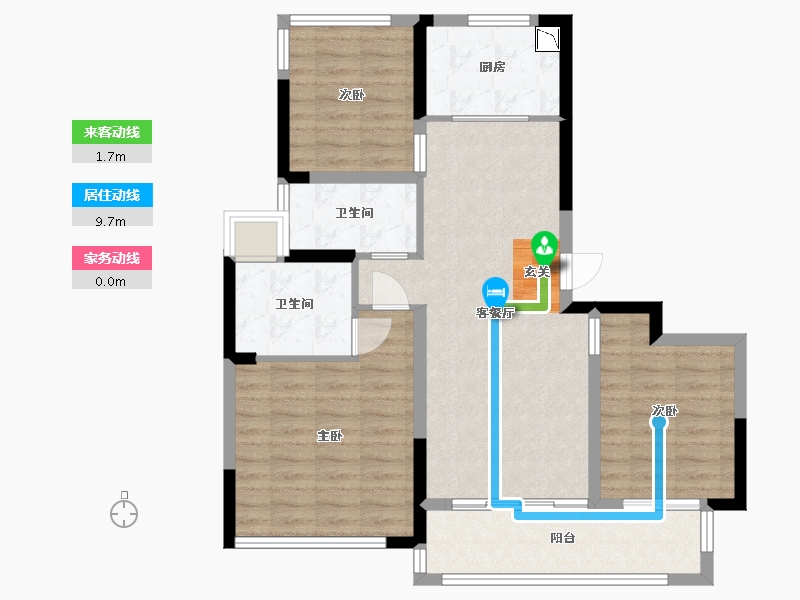 江苏省-苏州市-首开棠前如苑-85.58-户型库-动静线