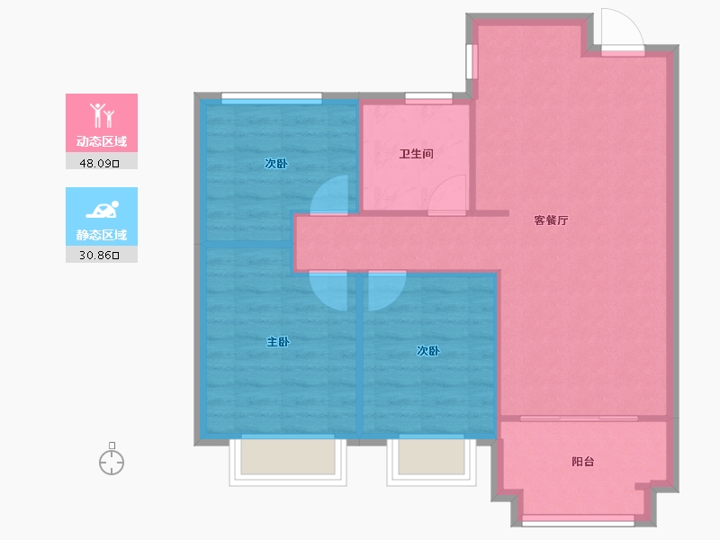 山东省-济南市-海信九麓府-72.00-户型库-动静分区