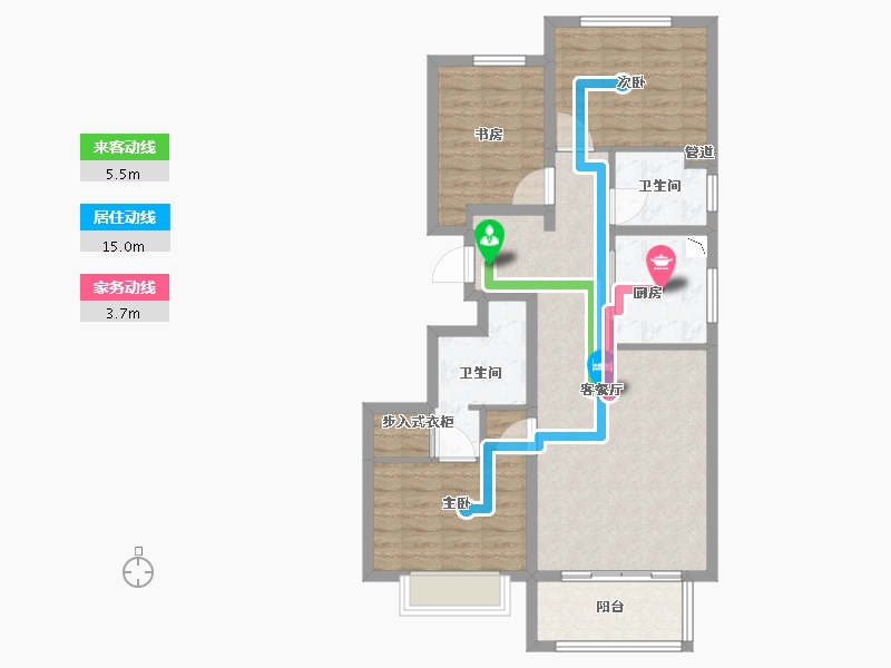 山东省-济南市-东海花园-87.20-户型库-动静线