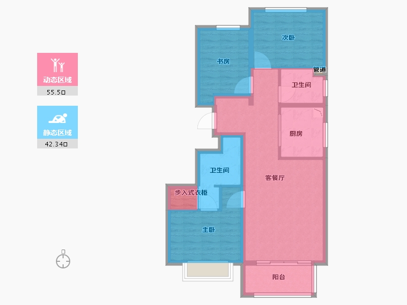 山东省-济南市-东海花园-87.20-户型库-动静分区