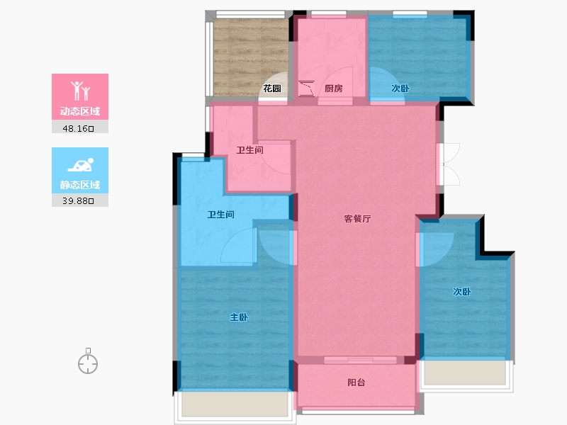 江苏省-无锡市-新力朗诗熙华府-84.00-户型库-动静分区