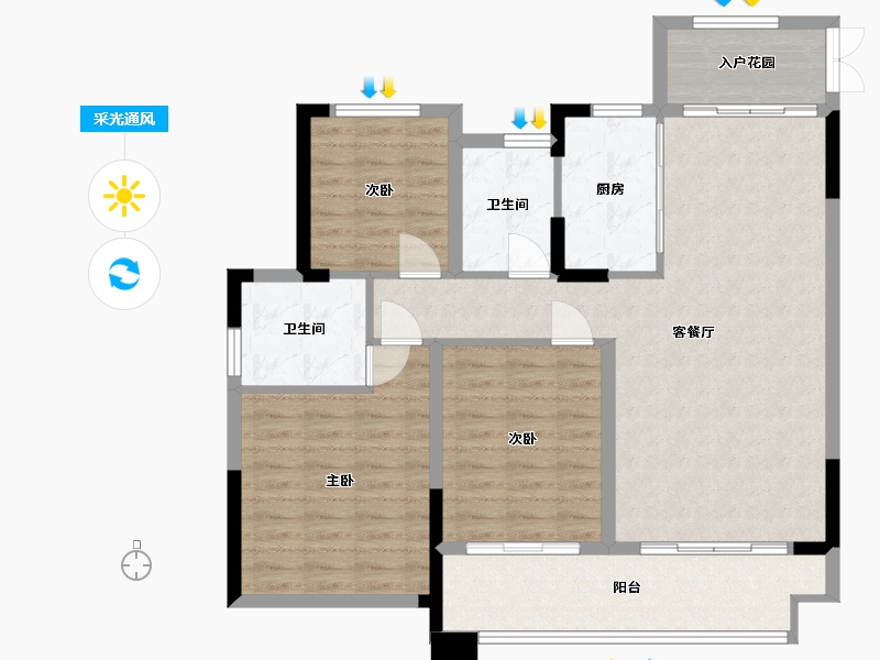 江西省-上饶市-友邦皇家公馆-100.80-户型库-采光通风