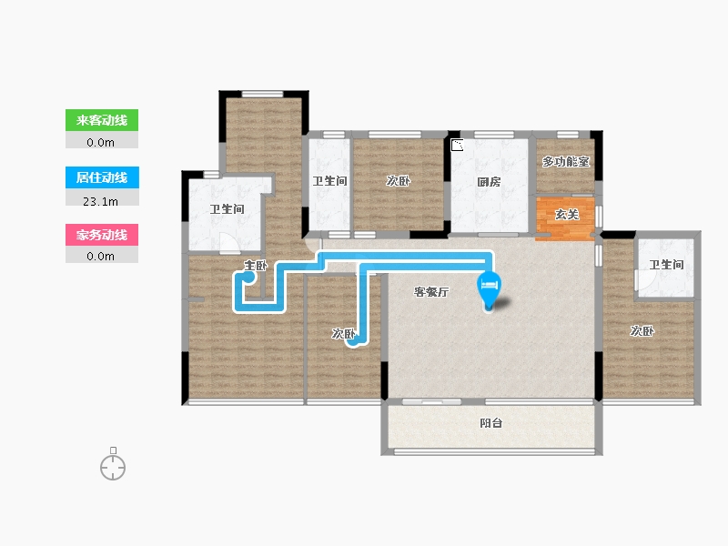 江苏省-苏州市-天鹅港华庭-162.40-户型库-动静线