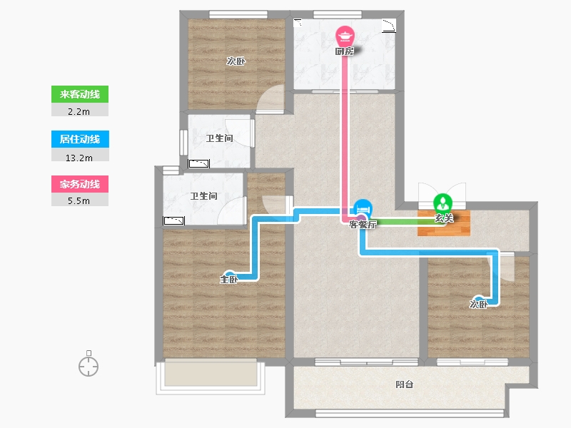 浙江省-绍兴市-碧桂园荣盛华府-92.00-户型库-动静线