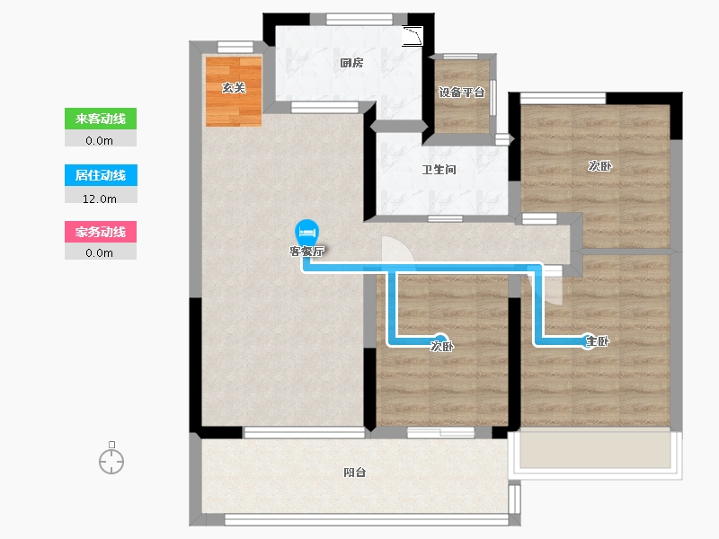 江苏省-苏州市-旭辉都会上品花园-76.00-户型库-动静线