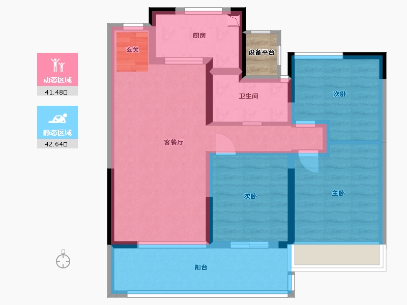 江苏省-苏州市-旭辉都会上品花园-76.00-户型库-动静分区