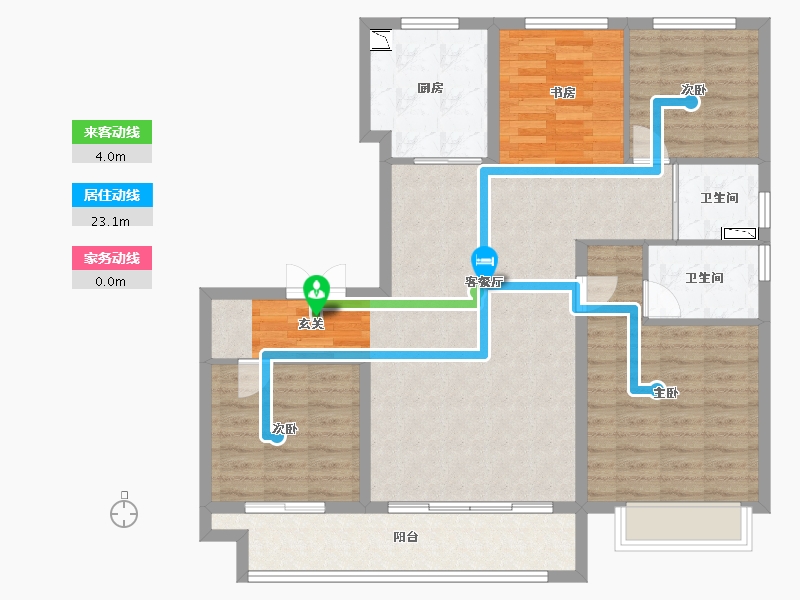 浙江省-绍兴市-碧桂园荣盛华府-109.68-户型库-动静线