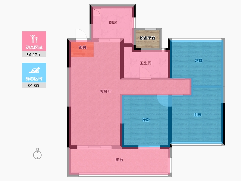 江苏省-苏州市-旭辉都会上品花园-82.41-户型库-动静分区