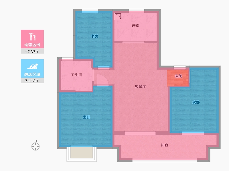 江苏省-苏州市-印江南花园-72.00-户型库-动静分区