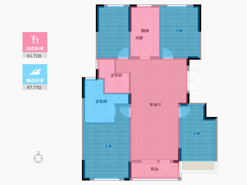 江苏省-无锡市-新力朗诗熙华府-116.80-户型库-动静分区