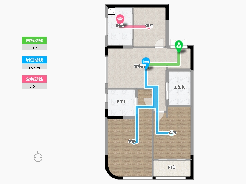 江苏省-无锡市-耘林生命公寓洋溪华庭-92.00-户型库-动静线