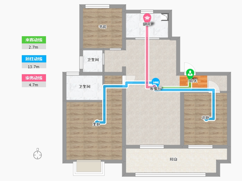 江苏省-苏州市-印江南花园-92.00-户型库-动静线