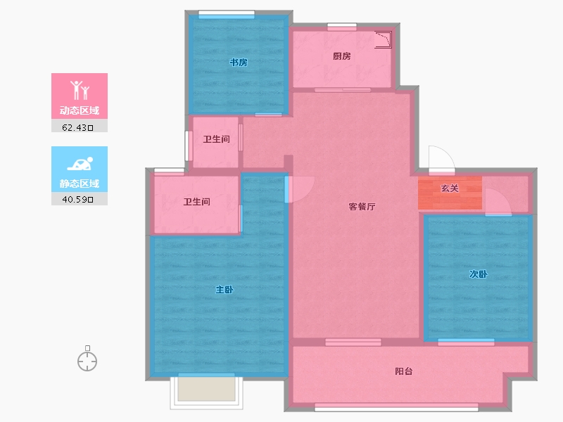 江苏省-苏州市-印江南花园-92.00-户型库-动静分区