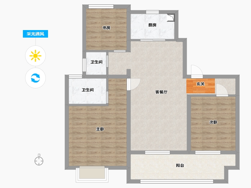 江苏省-苏州市-印江南花园-92.00-户型库-采光通风