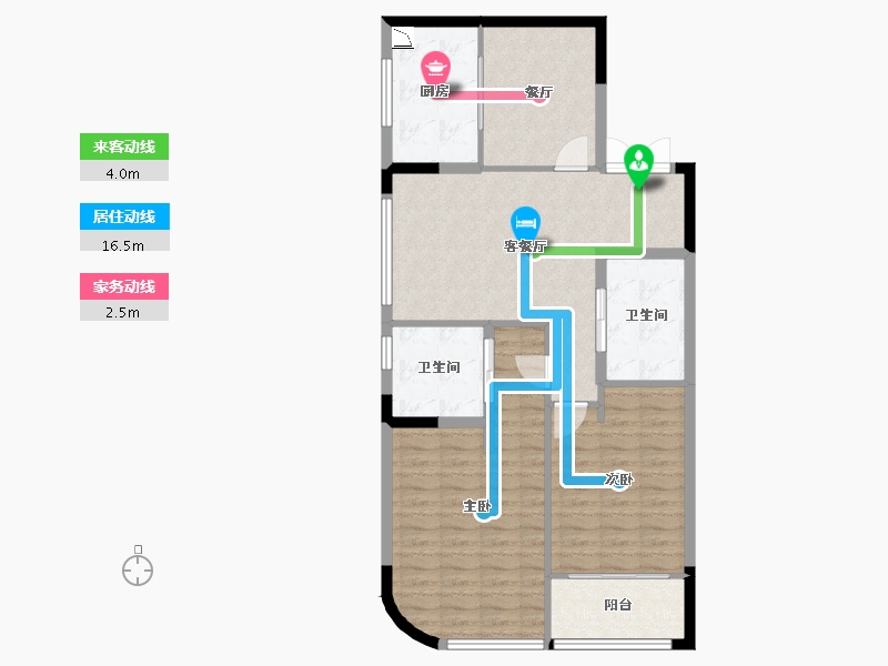 江苏省-无锡市-耘林生命公寓洋溪华庭-91.20-户型库-动静线