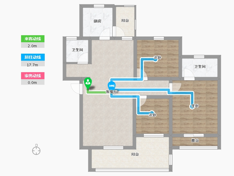 四川省-南充市-龙城国际-89.64-户型库-动静线