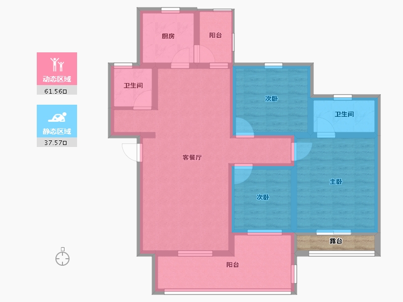 四川省-南充市-龙城国际-89.64-户型库-动静分区