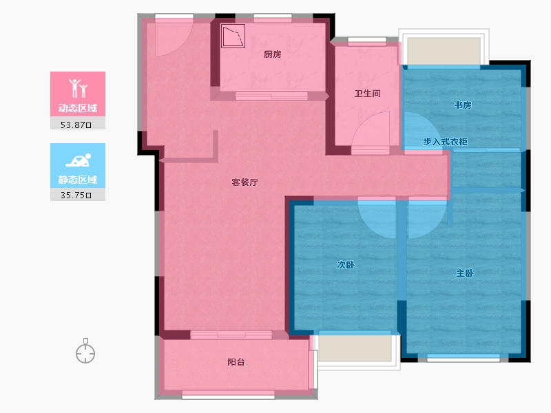 江苏省-无锡市-耘林生命公寓洋溪华庭-79.20-户型库-动静分区