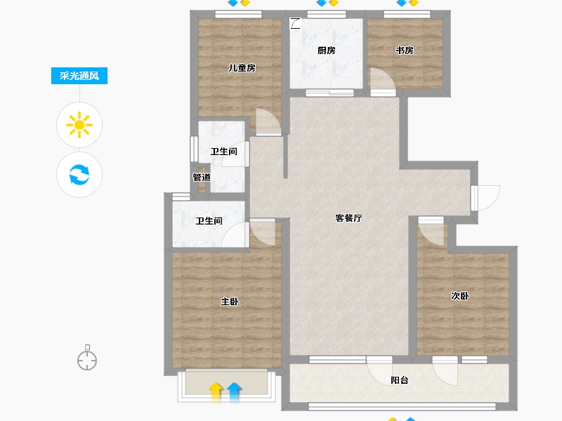 山东省-济南市-中海・天钻-100.00-户型库-采光通风