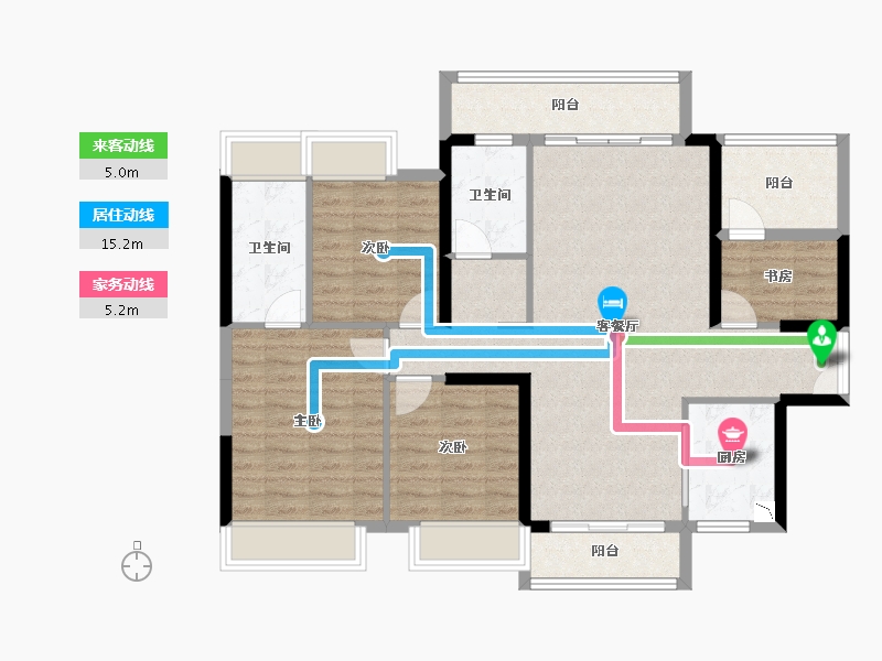 湖南省-衡阳市-金钟・大悦城-105.67-户型库-动静线