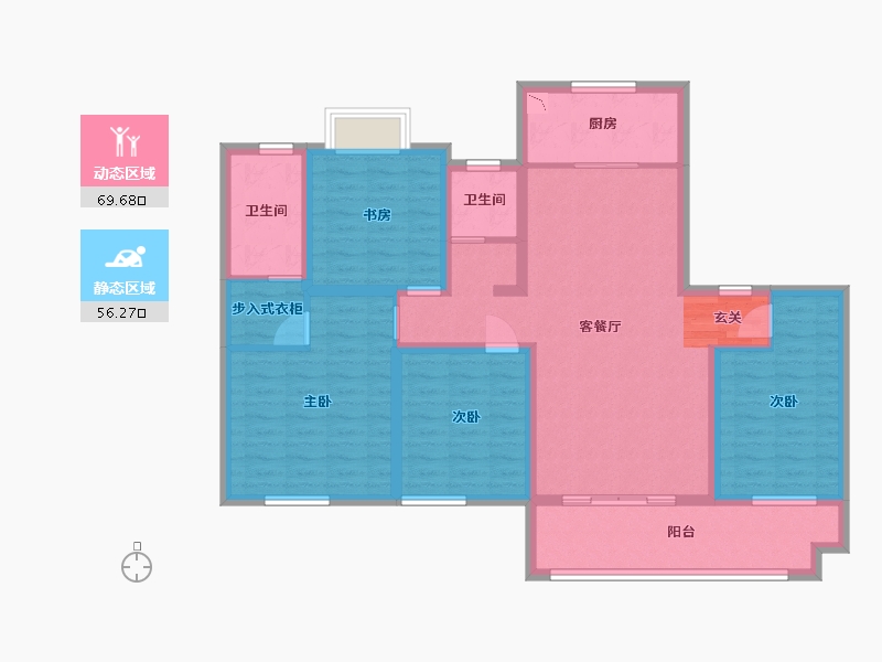 江苏省-苏州市-印江南花园-112.02-户型库-动静分区