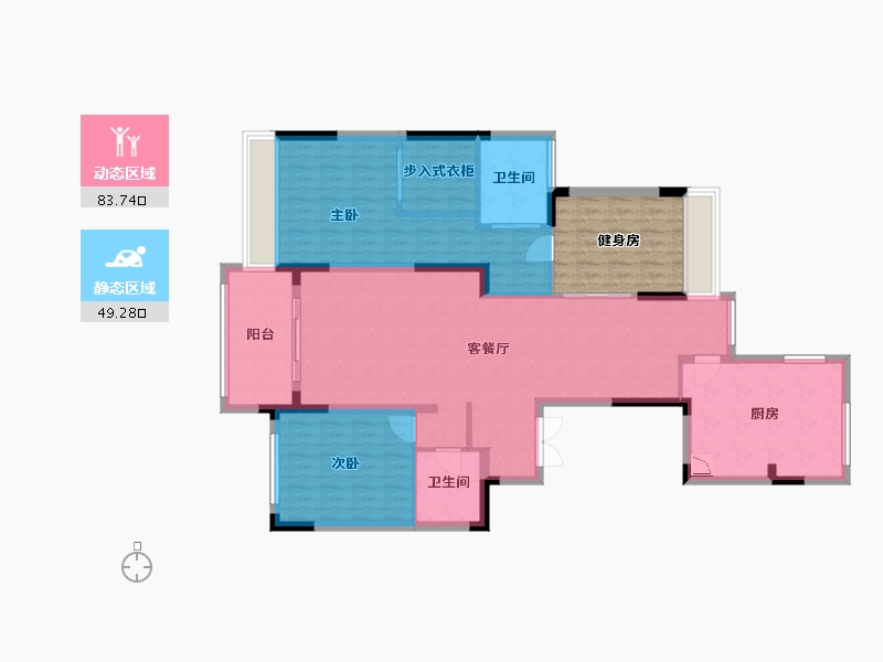 浙江省-杭州市-莱德绅华府-131.81-户型库-动静分区