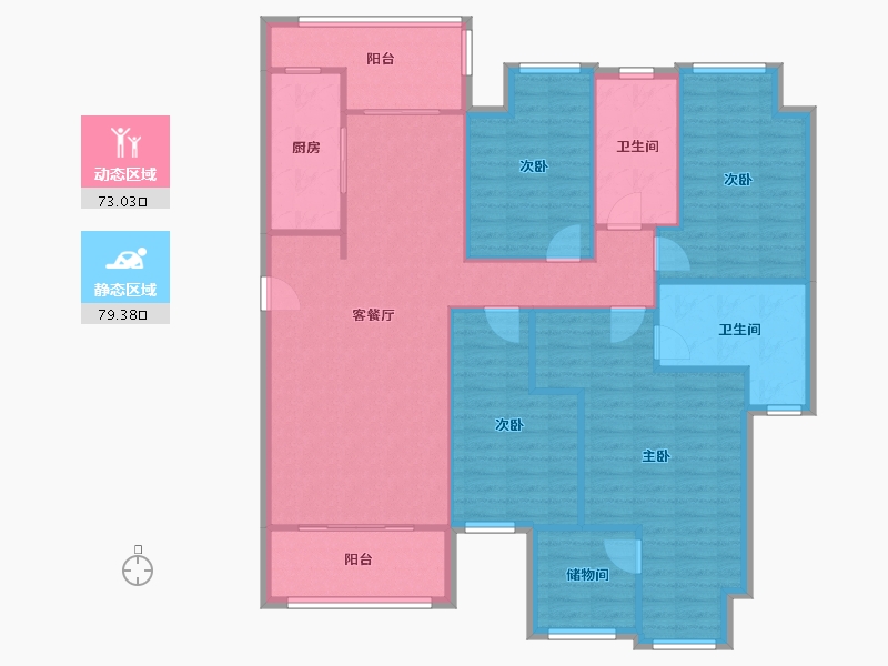 重庆-重庆市-华润中央公园-139.72-户型库-动静分区