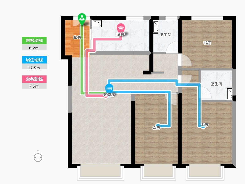 内蒙古自治区-包头市-万科翡翠都会-96.06-户型库-动静线