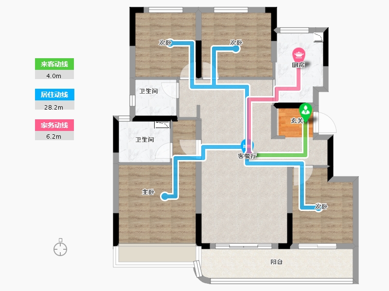 浙江省-绍兴市-龙湖中天春江天镜-100.00-户型库-动静线