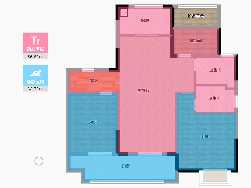 江苏省-苏州市-佳兆业湖心溪岸-88.00-户型库-动静分区