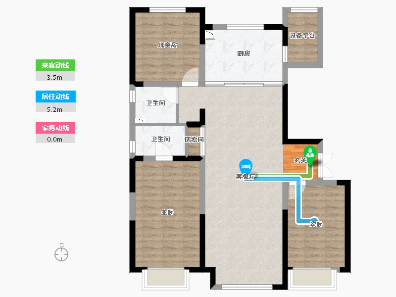 内蒙古自治区-包头市-万科翡翠都会-95.88-户型库-动静线