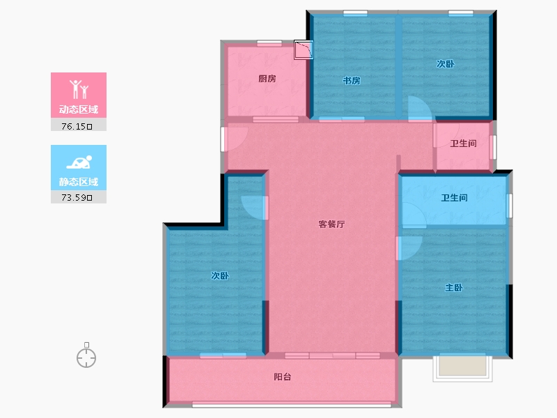 陕西省-西安市-悦尚锦云-135.00-户型库-动静分区