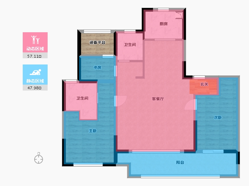 江苏省-苏州市-中南紫云集-97.61-户型库-动静分区