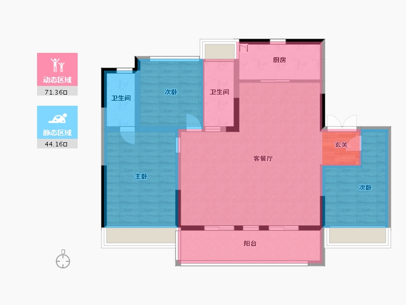 江苏省-苏州市-旭辉公元系弘庭-104.00-户型库-动静分区