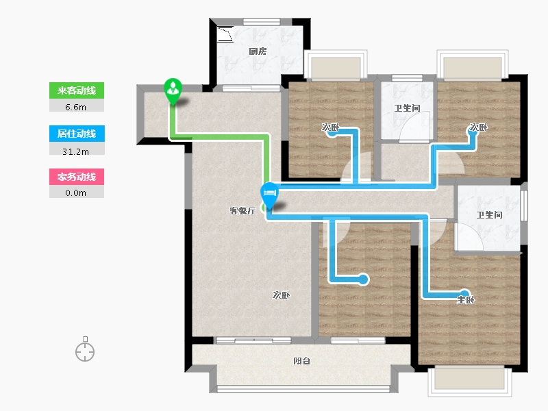 湖北省-荆州市-荆州吾悦广场-113.60-户型库-动静线