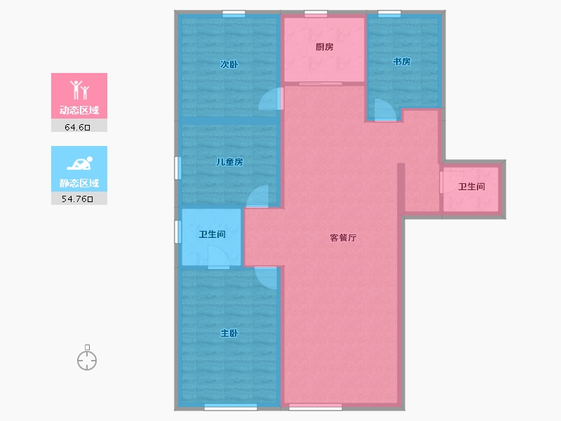 甘肃省-兰州市-益通筑梦时代广场-108.03-户型库-动静分区