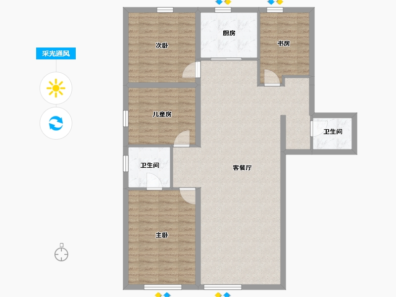 甘肃省-兰州市-益通筑梦时代广场-108.03-户型库-采光通风