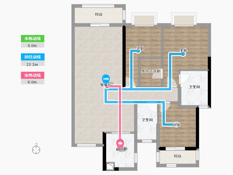 湖北省-武汉市-大华滨江天地三期铂金瑞府-99.38-户型库-动静线