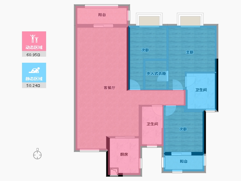 湖北省-武汉市-大华滨江天地三期铂金瑞府-99.38-户型库-动静分区