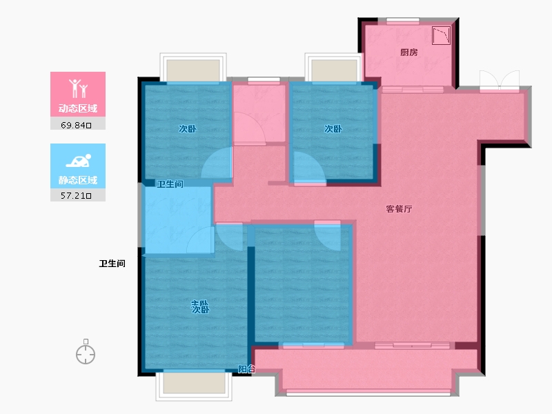 湖北省-荆州市-荆州吾悦广场-113.60-户型库-动静分区