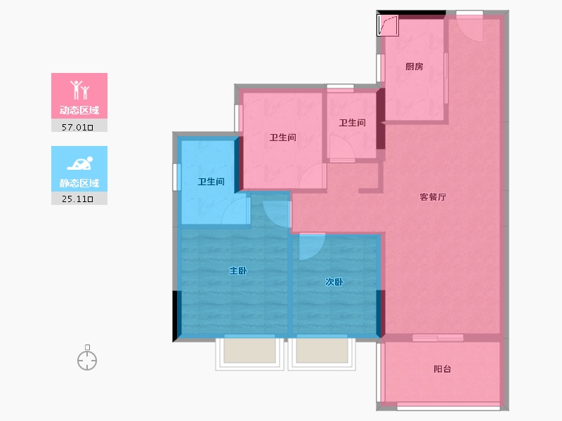 广东省-东莞市-和光尘樾-73.05-户型库-动静分区