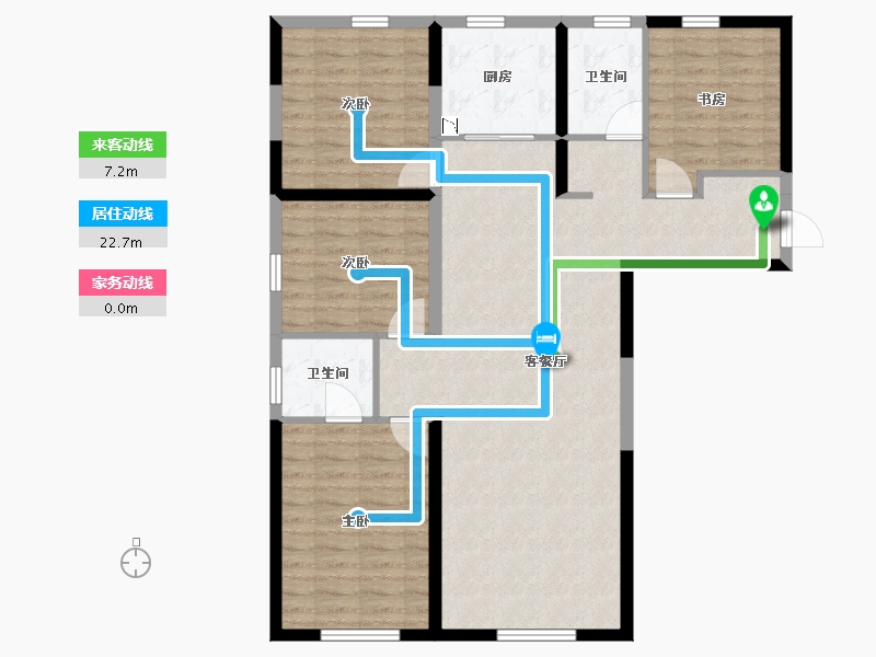 甘肃省-兰州市-益通筑梦时代广场-104.46-户型库-动静线