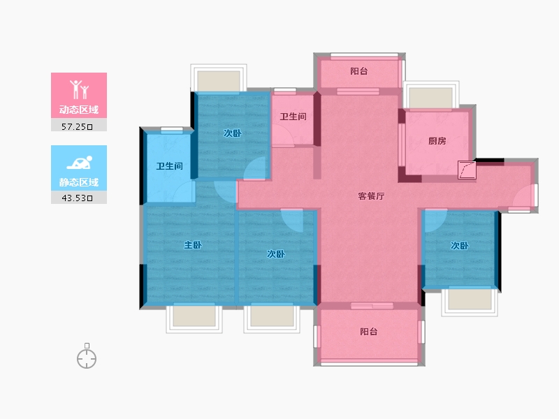 广东省-东莞市-和光尘樾-88.94-户型库-动静分区