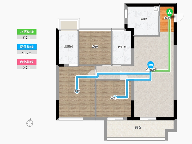 江苏省-苏州市-旭辉公元系萃庭-84.80-户型库-动静线